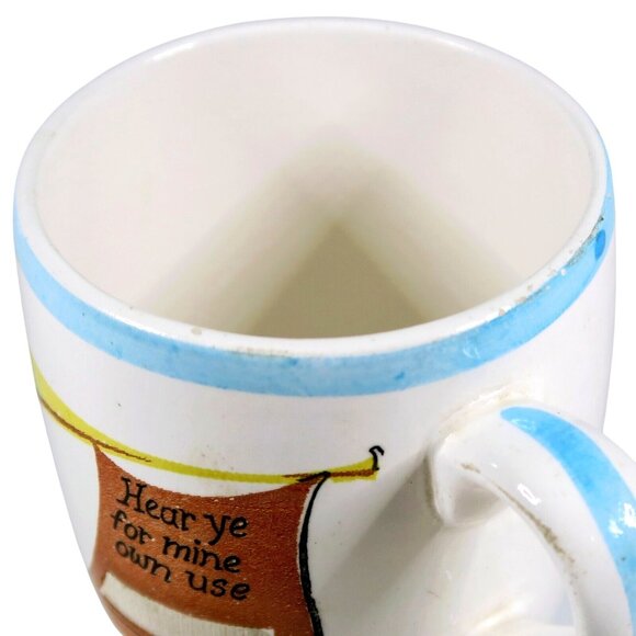 Nasco Japan “Hear Ye” Child’s Mug 1940s Ceramic Trumpet Banner Cup - Picture 5 of 7
